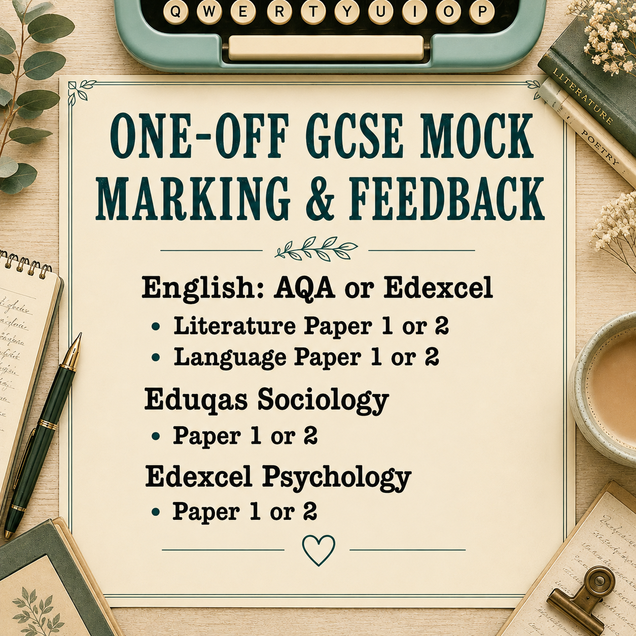 One-Off GCSE Mock Exam Marking & Feedback